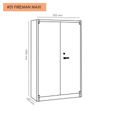 #01 FIREMAN MAXI – Veľká protipožiarna skriňa, 1950/930/500 mm