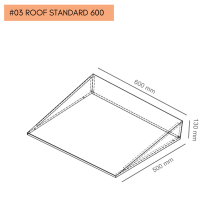 #03 ROOF STANDARD 600 – Šikmá strieška na skriňu, šírka 600 mm