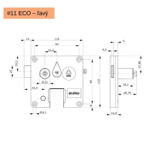 #11 Mincový zálohový zámok ECO – ľavý