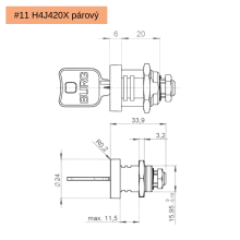 Závorový zámok #11 H4J420X (párový) je vhodný na montáž napr. do šatníkovej skrinky.