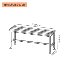 #30 BENCH 1000 SR – Šatníková lavica s dľžkou 1000 mm s roštom na topánky