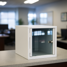 Ilustrační fotka - #03 BOX 1 PLEXI - Skříň pro úschovu cenností s plexi dvířkami, 380/380/380 mm