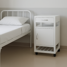 #03 BEDSIDE WHITE - Kovový noční stolek, 860 mm x 400 mm x 400 mm