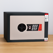#17 MINISAFE S25 ELECTRO – Bezpečnostní schránka černo-bílá, elektronický zámek, 350 x 250 x 260 mm