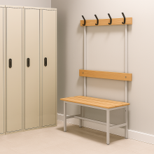 #16 BENCH 1000 AH │Šatní lavice s opěrkou a věšáky, 1000 mm