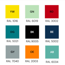 4-místná sedací lavice s kovovou konstrukcí.