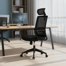 Kancelářská židle se síťovanou opěrkou zad a opěrkou hlavy