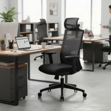 Kancelářská židle se síťovanou opěrkou zad a opěrkou hlavy