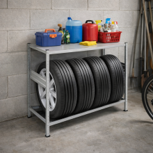 Regál na pneumatiky 1100×1060×430, 1 odkládací police