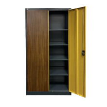 Kancelářská skříň s imitací tmavého dřeva (demont)