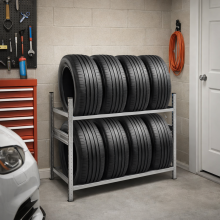 Regál na pneumatiky 1100 × 1210 × 430 – ilustrační foto