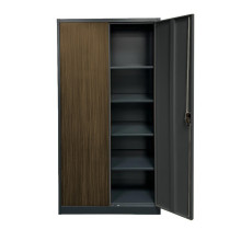 Kancelářská skříň s imitací tmavého dřeva, 4 police