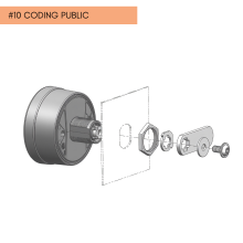 Mechanický zámek s číselným kódem a přípravou na centrální klíč PUBLIC