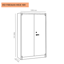 Protipožární skladovací skříň, šedá