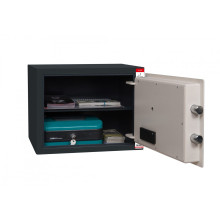 #17 MINISAFE S25 ELECTRO – Bezpečnostná schránka čierno – biela, elektronický zámok, 350 x 250 x 260 mm