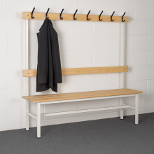 #16 BENCH 2000 AH │Šatní lavice s opěrkou a věšáky, 2000 mm