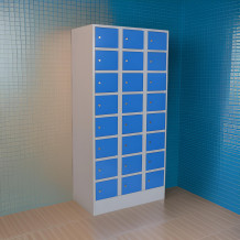 #03 BOXES 24 BLUE – 24-přihrádkový box pro úschovu cenností, 1850/900/500 mm