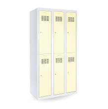 #03 MINI 6 – Šestidveřová šatní skříň s krátkými dveřmi, 1800/900/500 mm, RAL 1013