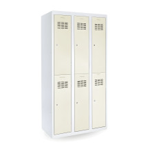 #03 MINI 6 – Šestidveřová šatní skříň s krátkými dveřmi, 1800/900/500 mm, RAL 9010