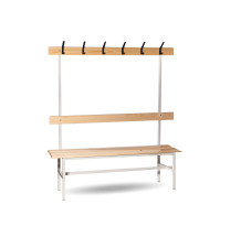 #16 BENCH 1500 AH │Šatní lavice s opěrkou a věšáky, 1500 mm