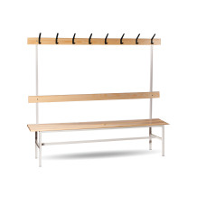 #16 BENCH 2000 AH │Šatní lavice s opěrkou a věšáky, 2000 mm