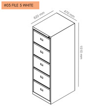 #03 FILE 5 WHITE – Kartotéková skriňa s 5 zásuvkami