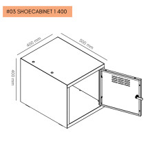 #03 SHOECABINET 1 400 – 1-dverová skrinka na topánky 400 mm