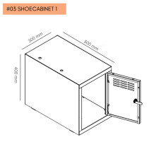 #03 SHOECABINET 1 – 1-dverová skrinka na topánky 300 mm