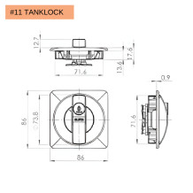 #11 TANKLOCK │ Velkoplošný otočný zámek s dvěma klíči, do kovových skříní