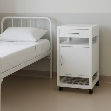 #03 BEDSIDE WHITE - Kovový noční stolek, 860 mm x 400 mm x 400 mm