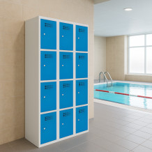 #02 BOXES 12 BLUE - Skříň pro úschovu cenností s 12 přihrádkami, 1800/900/500 mm