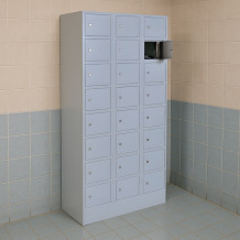 #05 BOX 24 GREY - 24-přihrádková skříň pro úschovu cenností, 1850/900/500 mm