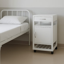 #03 BEDSIDE WHITE - Kovový noční stolek, 860 mm x 400 mm x 400 mm