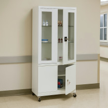 #03 MEDICINE PLUS GLASS – Nemocniční skříňka na léky, 1800/800/435 mm