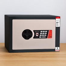 #17 MINISAFE S25 ELECTRO – Bezpečnostní schránka černo-bílá, elektronický zámek, 350 x 250 x 260 mm