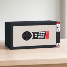 #17 MINISAFE S20 ELECTRO – Bezpečnostní schránka černo-bílá, 380 x 200 x 260 mm