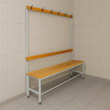 Šatní lavice s opěrkou a věšáky o délce 1500 mm