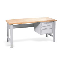 Pracovní stůl se 3 závěsnými zásuvkami a nastavitelnými nohami, 1700 mm
