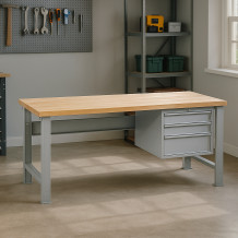 Pracovní stůl se 3 závěsnými zásuvkami a nastavitelnými nohami, 1500 mm