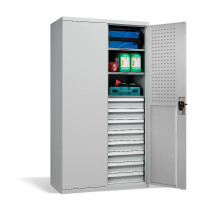 Skříň na nářadí s vysokou nosností, 4 police + 8 zásuvek