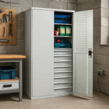 Skříň na nářadí s vysokou nosností, 4 police + 8 zásuvek