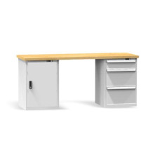 Pracovní stůl se skříňkou a třemi zásuvkami, 2000 mm