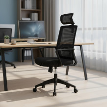 Kancelářská židle se síťovanou opěrkou zad a opěrkou hlavy