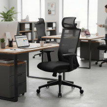 Kancelářská židle se síťovanou opěrkou zad a opěrkou hlavy