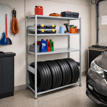 Regál na pneumatiky 2000 × 1210 × 430, 3 odkládací police