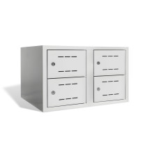 2+2dveřová skříňka na boty s přihrádkami o šířce 400 mm