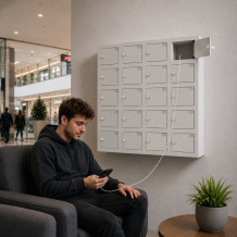 Skříň na nabíjení mobilních telefonů s 20 přihrádkami