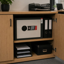#17 MINISAFE S30 ELECTRO – Bezpečnostní schránka černo-bílá, 380 x 300 x 320 mm