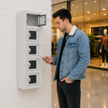 Skříň na nabíjení mobilních telefonů s 5 přihrádkami s plexisklem