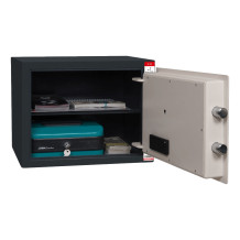 #17 MINISAFE S25 ELECTRO – Bezpečnostní schránka černo-bílá, elektronický zámek, 350 x 250 x 260 mm